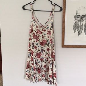 White floral dress with criss cross back